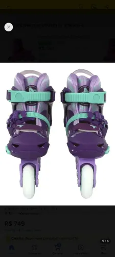 Patins Traxart Infantil Hardboot X-light Roxo Com Rodas Led