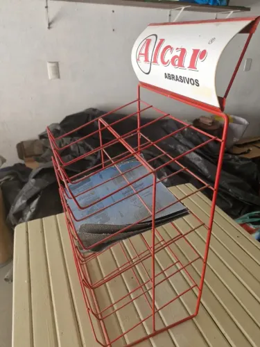 Antigo Expositor de Lixas Alcar Abrasivos em Ferro - Decorativo / Vintage