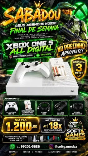 Xbox one s 500gb All digital aceito cartão com garantia loja física
