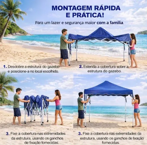 Tenda sanfonada 3x3 por 699,00 reais 