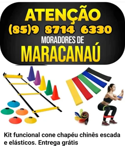Kit funcional 1 escada 5 cones 5 chapéu chinês e elástico .Entrega grátis 