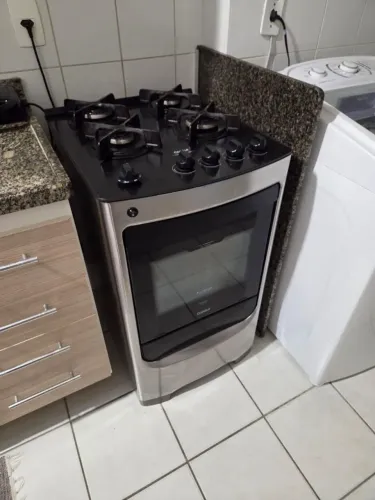 Fogão 4 bocas inox consul com tampo de vidro