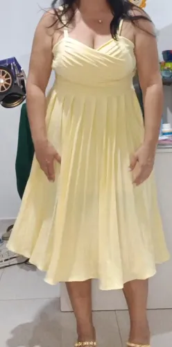 Vestido midi - amarelo manteiga - TAM G
