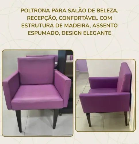 Poltrona roxa para recepção - 10 unidades - R$ 300 cada