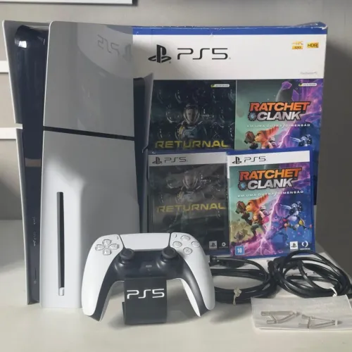 Ps5 slim mídia física, 2 jogos de brinde, PASSO CARTÃO PEGO TROCA