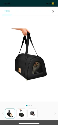 Bolsa De Transporte Luxo Bichinho Chic Preta TAM P  120,00