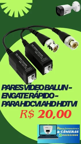 PAR VÍDEO BALUN ENGATE RÁPIDO