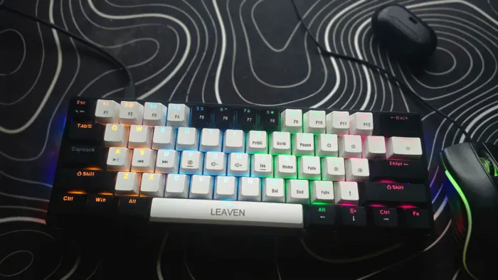 Teclado 60% leaven twich azul