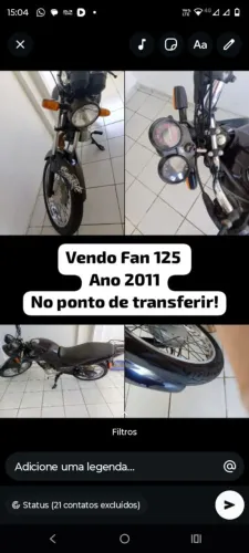 FAN 125 2011 NO PONTO DE TRANSFERIR