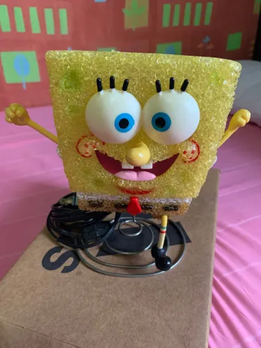 luminaria abajour bob esponja calça quadrada 3d