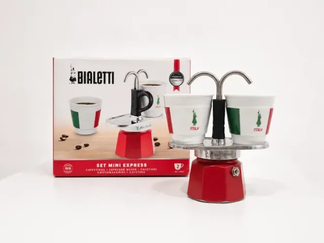 Cafeteira Bialetti Mini Express Set - Edição Itália (Com 2 Xícaras)