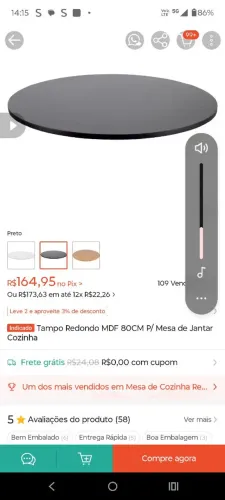 Tampa de mesa