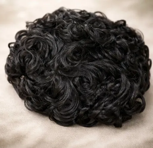 Prótese Capilar Masculina Cacheada - Cabelo Natural