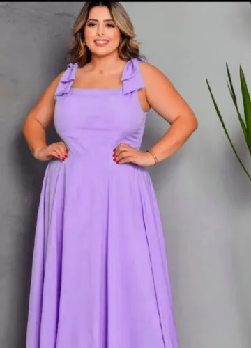 Vestido plus size festa linho puro