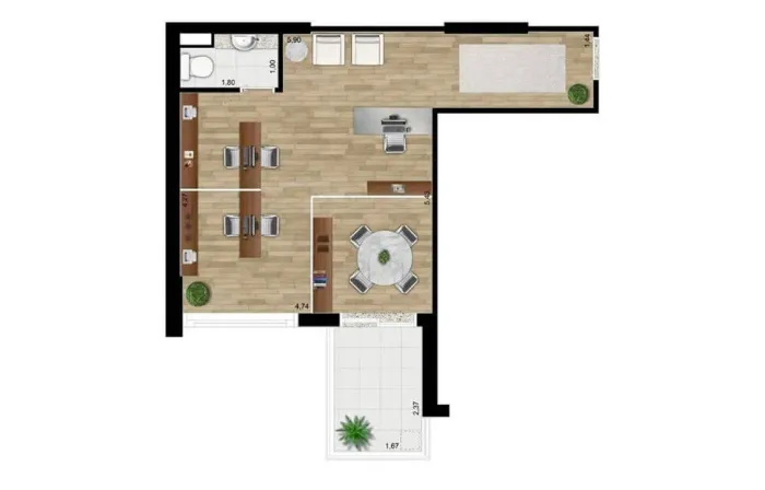 Sala Comercial para Venda em São Paulo, Chácara Santo Antônio (Zona Sul), 1 banheiro, 1 va