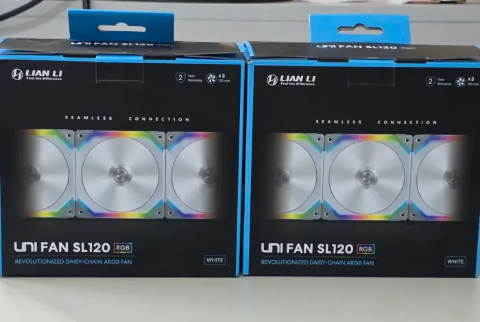 2 Kits 3 + 3 fans ventoinhas Lian Li SL120 120MM - Branca