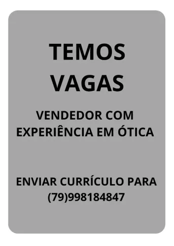 Vaga para vendedor 