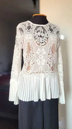 Blusa Feminina Romântica Branca, Veste 36, Seminova
