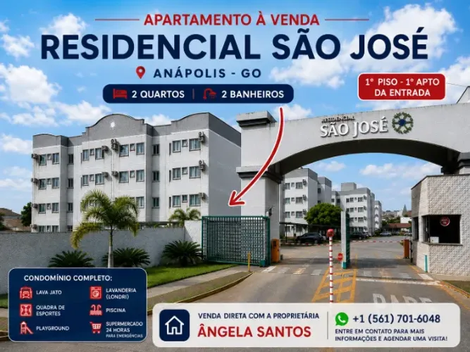 Vendo Apartamento Residencial São Jose 2/2,Anapolis