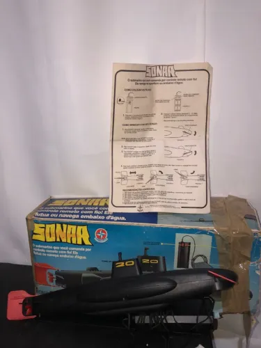 Submarino Sonar Estrela Antigo (Anos 80) + Caixa e Manual