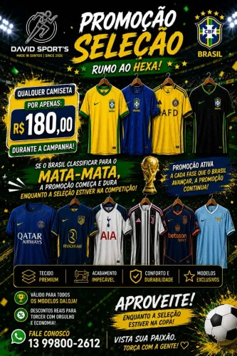 Camisetas de Futebol clubes e seleções