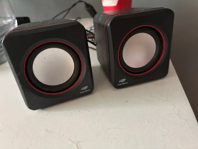 C3Tech Caixa de som SP-301BK Preto - Sistema de audio 2.0 com P2