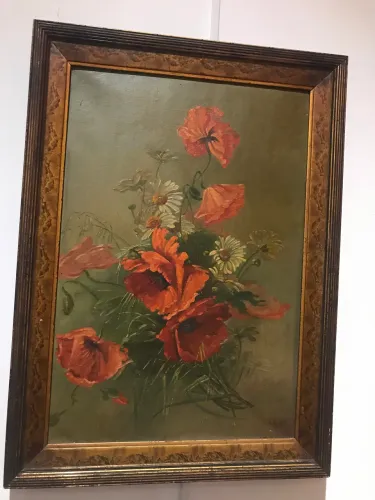 Quadro Antigo 1946 impecável madeira antiga na moldura 