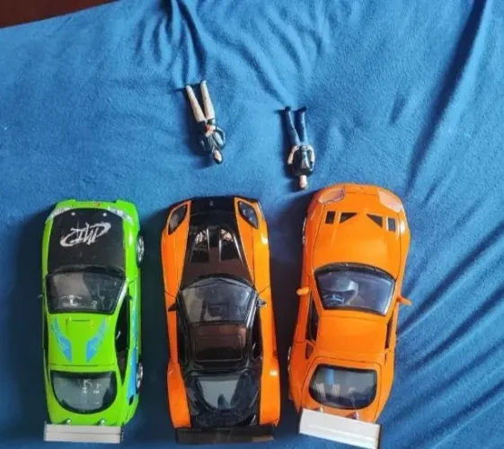 Lote Jada toys velozes e furiosos com Supra laranja,carro do Han vendido e Eclipse 