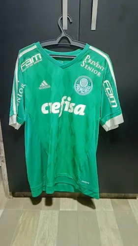 Camisa Palmeiras I 2015/2016 Adidas Original - Crefisa / Prevent Senior (Modelo Losangos)