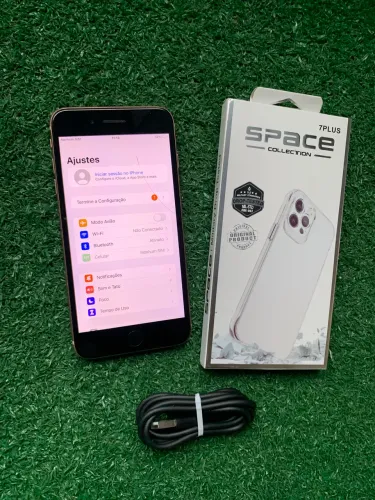 IPHONE 8 PLUS 64GB TRINCO FIO DE CABELO , NA PELÍCULA COM CAPA NOVA E CABO NOVO.