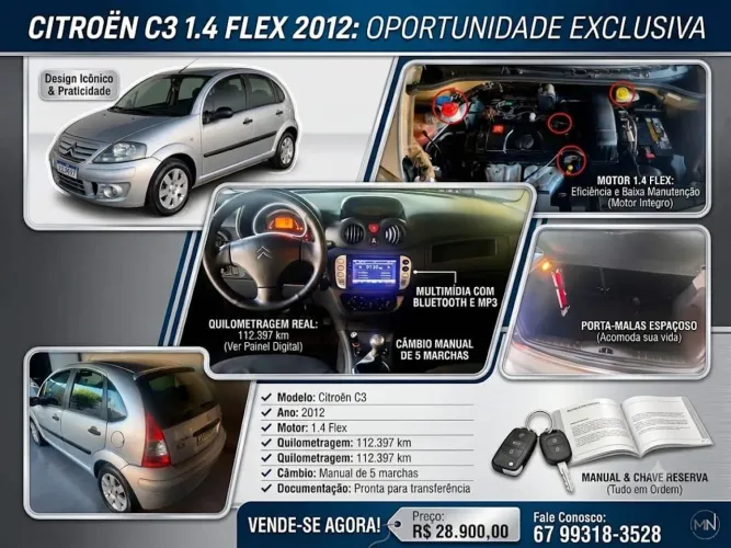 Citroen C3 GLX 1.4/ GLX Sonora 1.4 Flex 8V 5P 2012