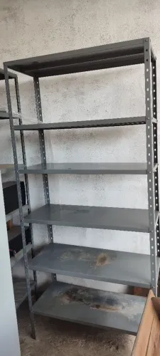 2 Estante de Aço Cinza com 5 Prateleiras - 2,00 x 0,92 x 0,40 m