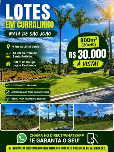 Lotes em Curralinho - Linha verde