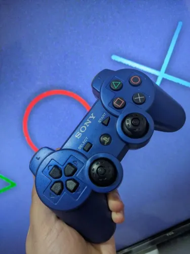 Controle original PS3 edição especial azul