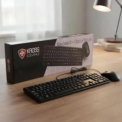 Combo Kross Teclado e Mouse com Fio
