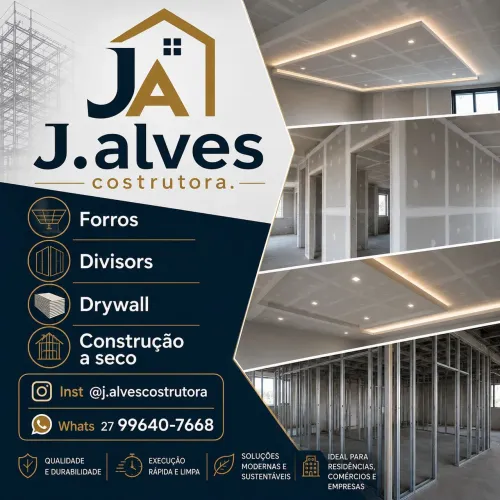 Drywall, forro rebaixamento. Divisorias etc.