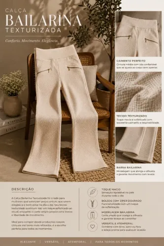Calça Feminina Flare Texturizada