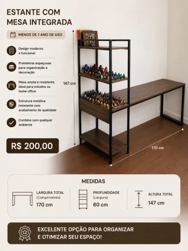 Vendo estante com mesa integrada