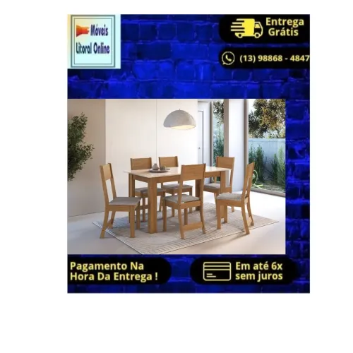 CONJUNTO MESA ATLANTA C/ 6 CADEIRAS. EM PROMOÇÃO  ! ENTREGA HOJE !