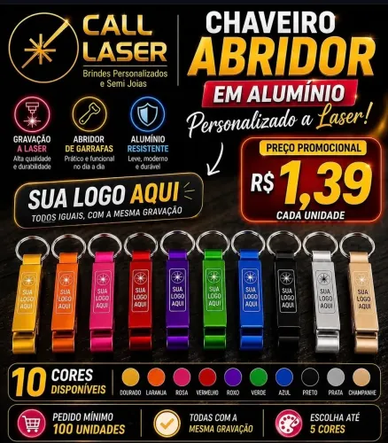 Chaveiro abridor personalizado
