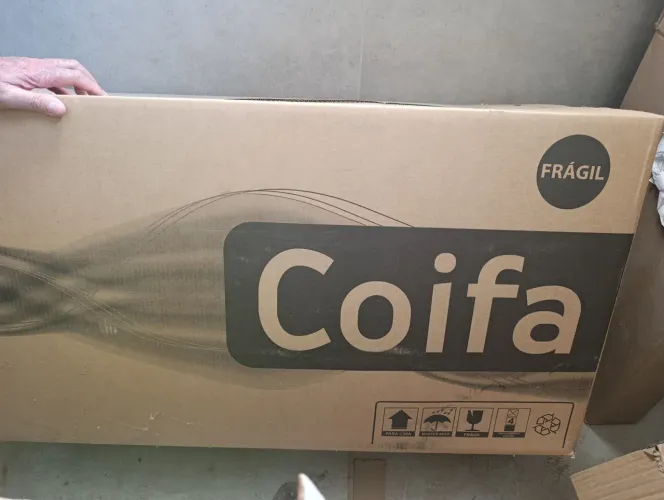 Coifa de Parede 90 cm Vidro Curvo Slim Nardelli Black