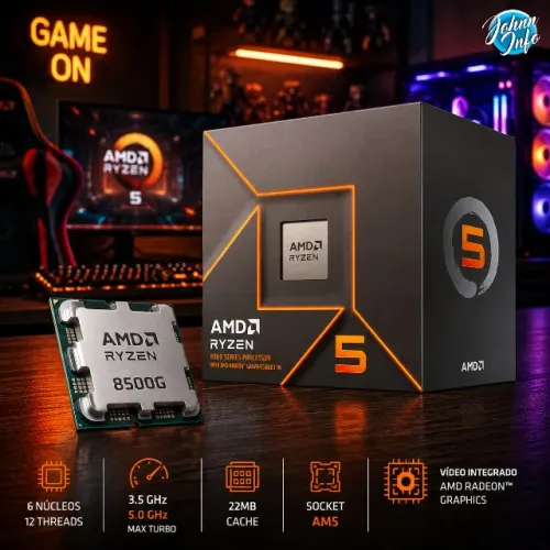 Processador AMD Ryzen 5 8500G AM5 3.5Ghz ( 5.0GHz Max) 22MB Cache S/ Cooler
