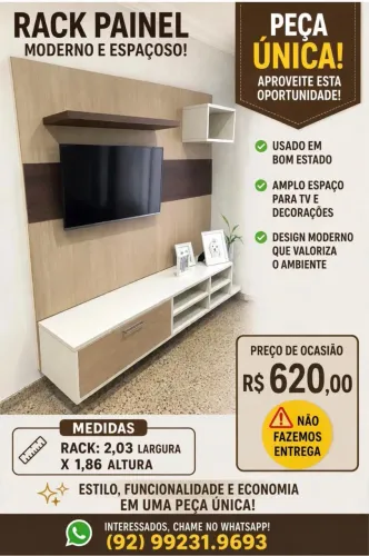 Rack com Painel usado bom estado