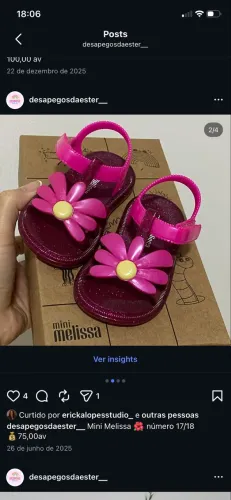 Melissa original em estado de nova TAM 17/18