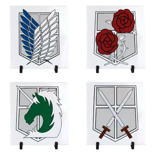 Kit Quadro Attack On Titan | Azulejo Decorativo | Personalizado | 20x20cm