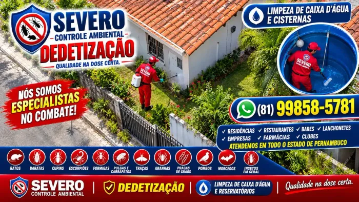 Dedetização e limpeza de caixa d'água e cisterna