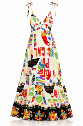 Vestido Longo estampado Colorido