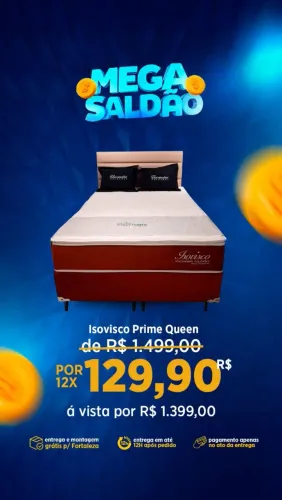 Promoção! Cama box Queen Isovisco Prime- Entrega Grátis pra toda Fortaleza
