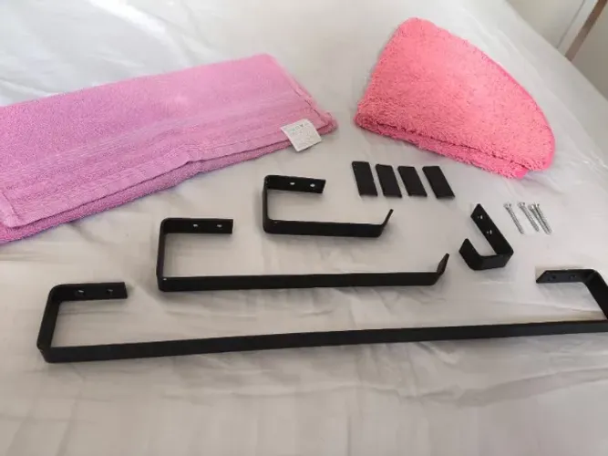 Kit acessórios banheiro Cor preto + toalha rosto + tapete banheiro
