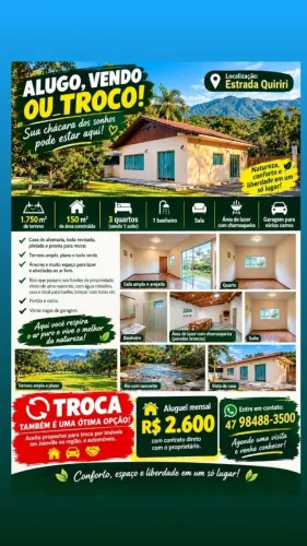 Chácara de 1.750 m² - Vendo, Alugo ou Troco | Ótima Oportunidade